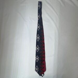 Vintage Tabasco Red and Navy Blue Geometric Silk Tie
